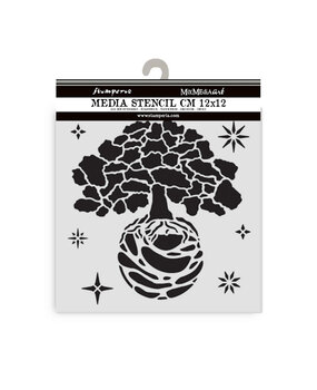 Stamperia A New Beginning Thick Stencil 12x12cm The World Tree (KSTDS72)