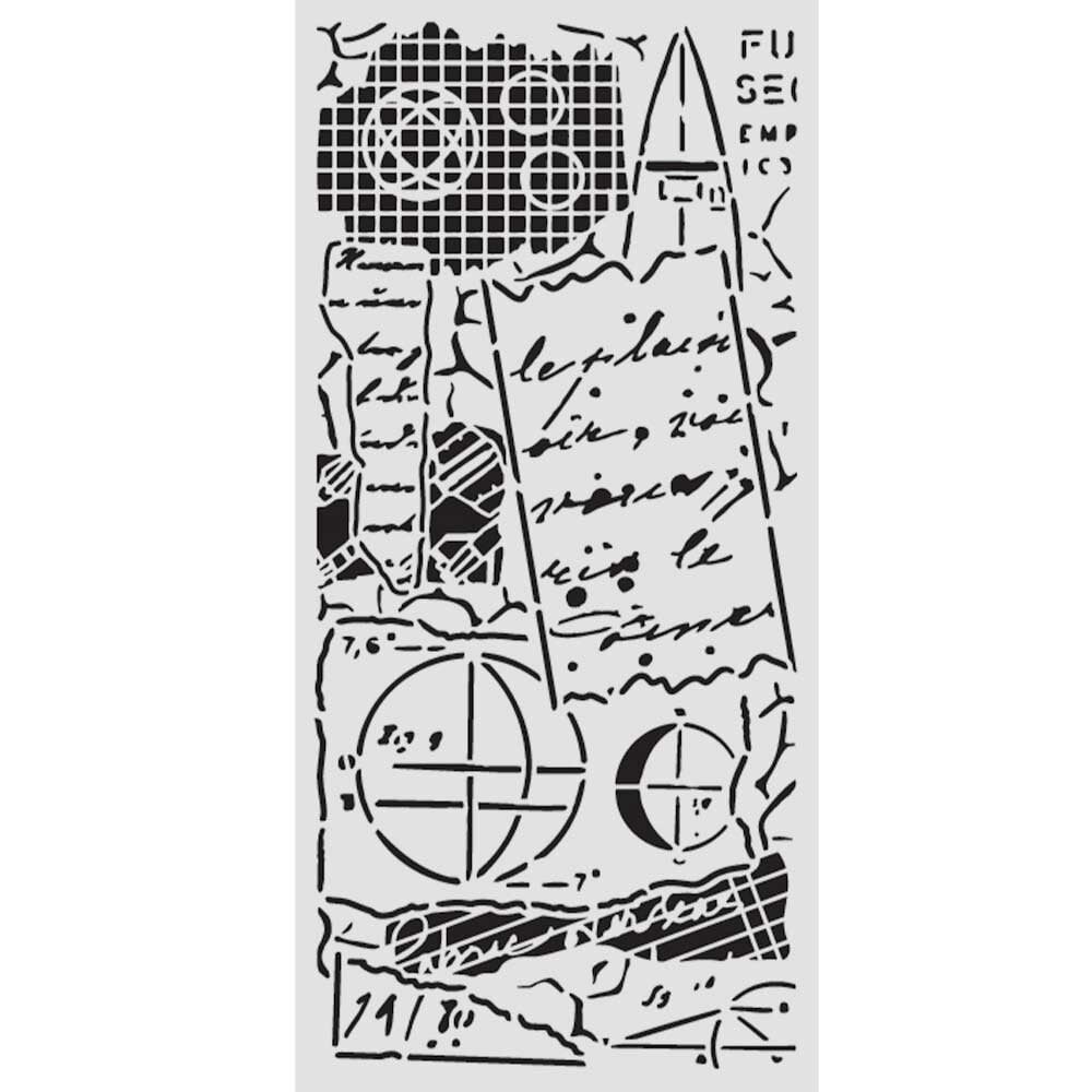 Stamperia A New Beginning Thick Stencil 12x25cm Notes (KSTDL154)