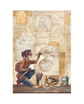 Stamperia A New Beginning A4 Rice Paper Drafts and Technical Drawings (6pcs) (DFSA41105)