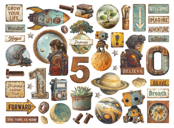 Stamperia A New Beginning Die Cuts Assorted (45pcs) (DFLDC129)