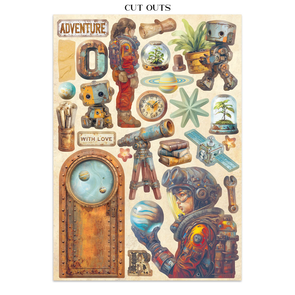 Stamperia A New Beginning Junk Journal Stickers, Backgrounds, Cut-Outs (SBJK16)