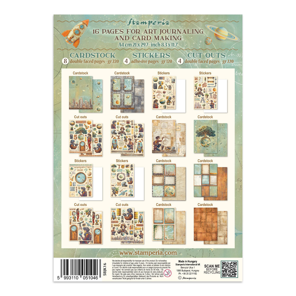 Stamperia A New Beginning Junk Journal Stickers, Backgrounds, Cut-Outs (SBJK16)