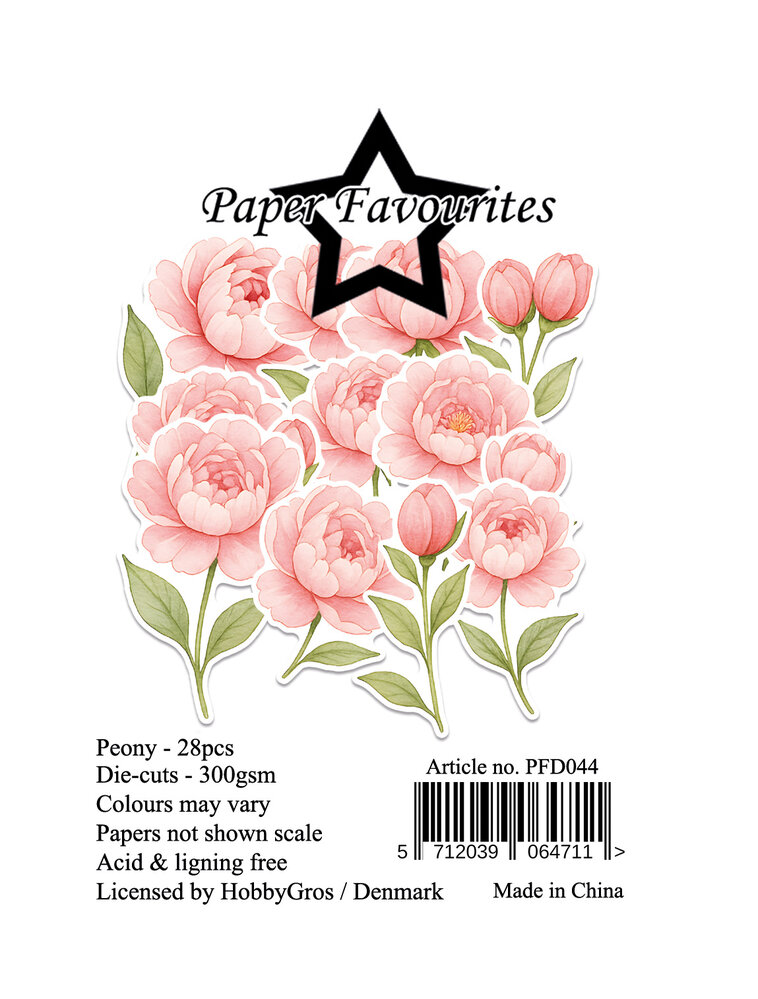 Paper Favourites Die-Cuts A7 Peony (28pcs) (PFD044) (DISCONTINUED)