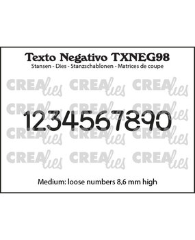 Crealies Texto Negativo Dies Dutch No. 98 Numbers Medium (TXNEG98)