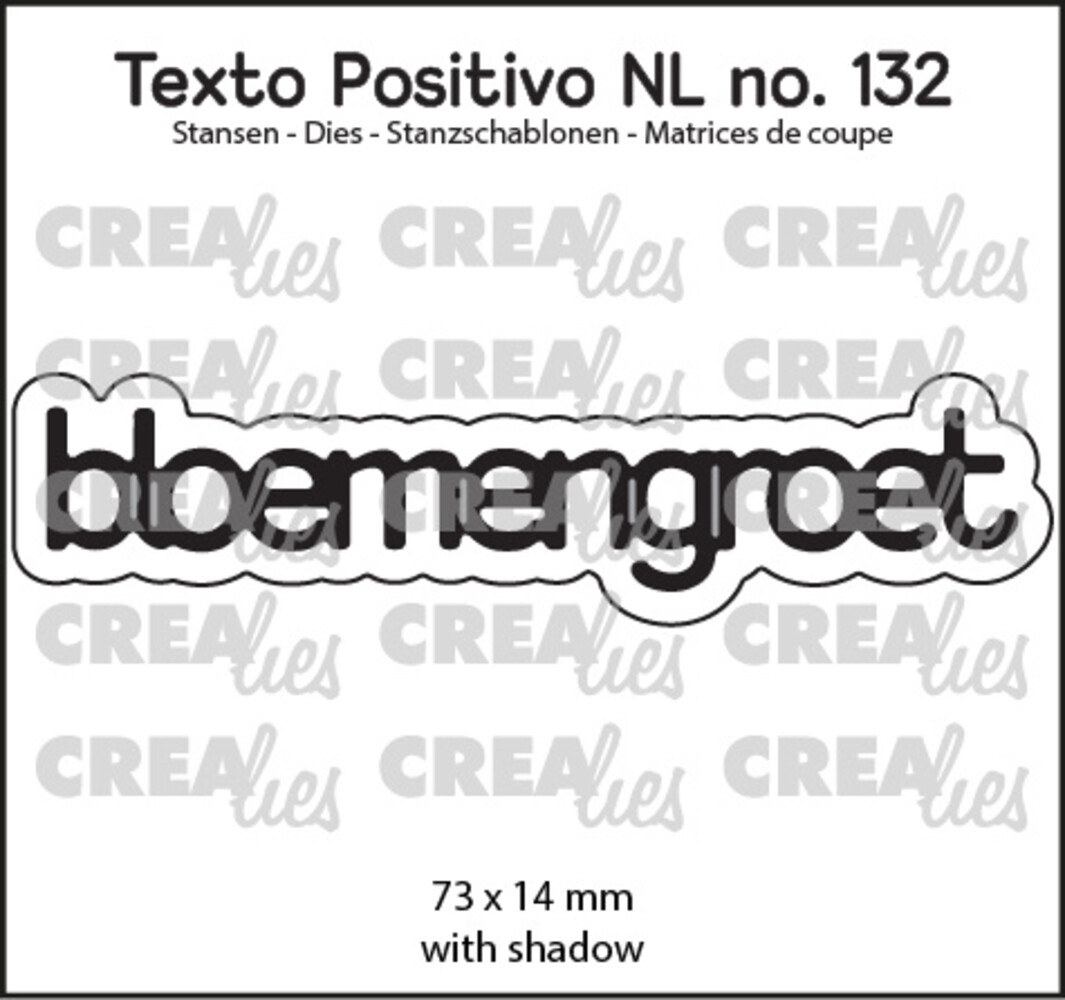 Crealies Texto Positivo Dies Dutch Bloemengroet (POSNL132)