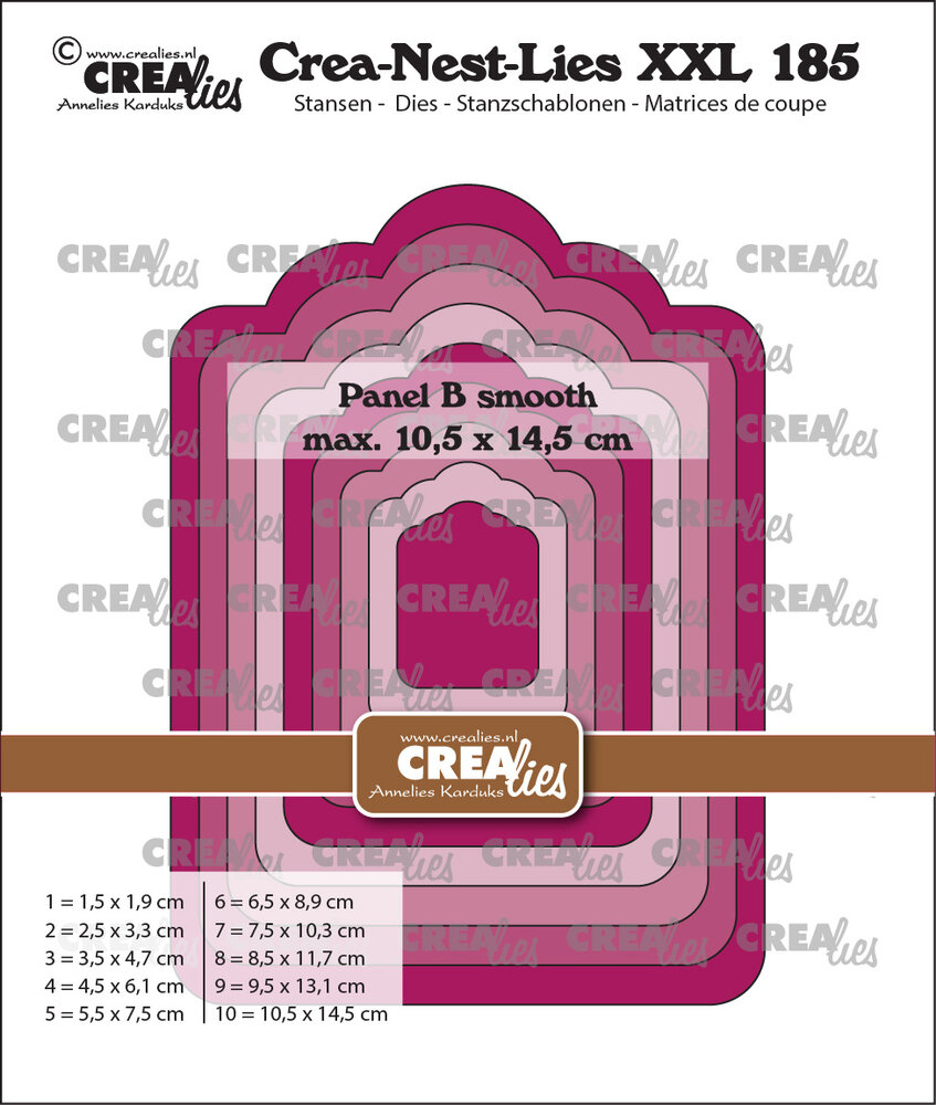 Crealies Crea-Nest-Lies XXL Dies No. 185 Panel B Smooth (fits behind XXL184) (CLNestXXL185)