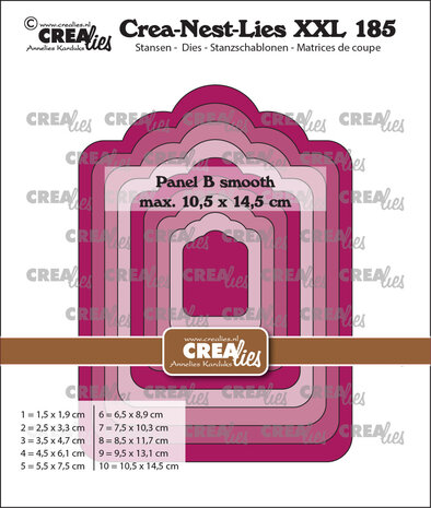 Crealies Crea-Nest-Lies XXL Stansen No. 185 Paneel B Glad (CLNestXXL185)