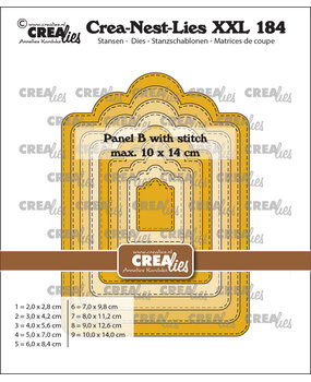 Crealies Crea-Nest-Lies XXL Dies No. 184 Panel B with Stitch (CLNestXXL184)