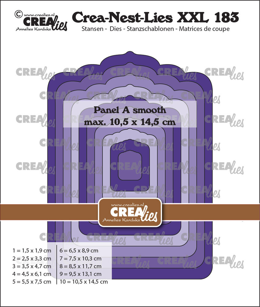 Crealies Crea-Nest-Lies XXL Stansen No. 183 Paneel A Glad (CLNestXXL183)