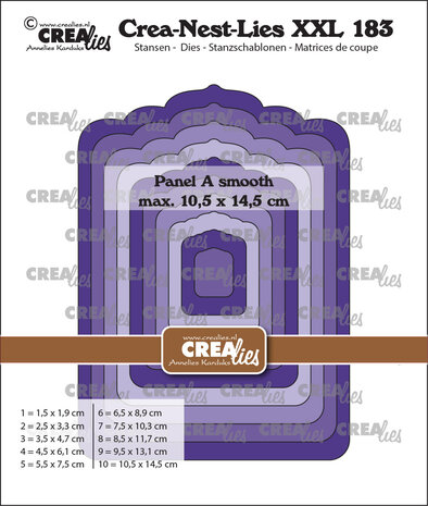 Crealies Crea-Nest-Lies XXL Stansen No. 183 Paneel A Glad (CLNestXXL183)