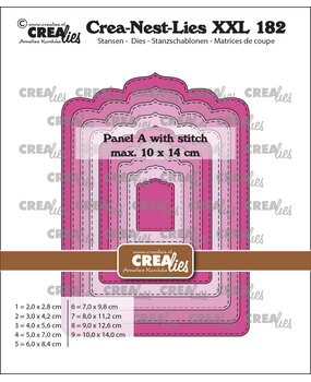 Crealies Crea-Nest-Lies XXL Dies No. 182 Panel A with Stitch (CLNestXXL182)