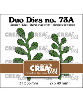 Crealies Duo Dies No. 73a Leaves 20 (Mirror Image) (CLDD73a)