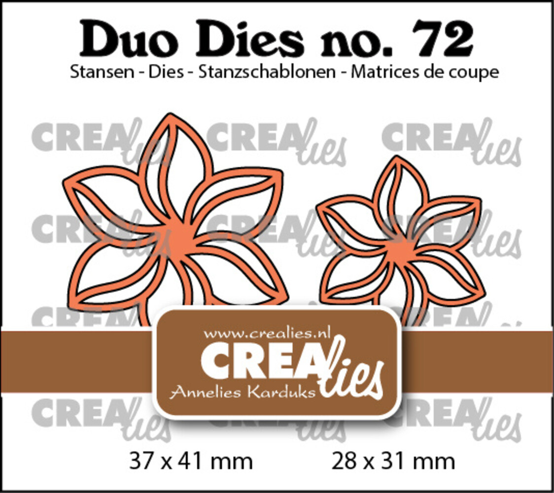 Crealies Duo Stansen No. 72 Open Bloemen 29 (CLDD72)