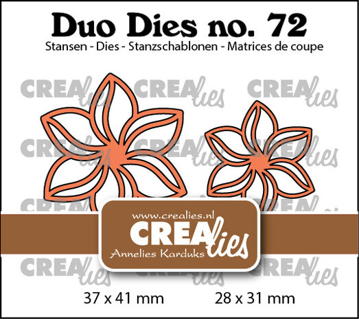 Crealies Duo Stansen No. 72 Open Bloemen 29 (CLDD72)