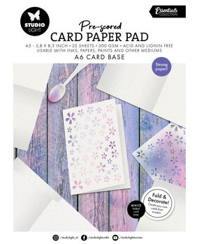 Studio Light Pre-Scored Card Paper Pad A6 White Cards (SL-CO-PP444)