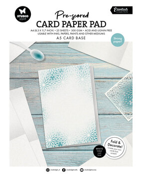 Studio Light Pre-Scored Card Paper Pad A5 White Cards (SL-CO-PP443)