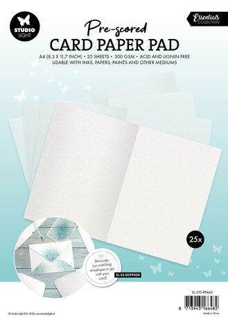 Studio Light Pre-Scored Card Paper Pad A5 White Cards (SL-CO-PP443)