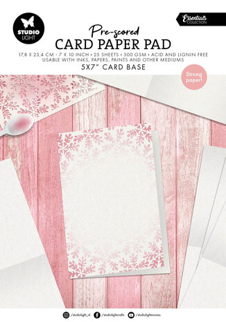 Studio Light Pre-Scored Card Paper Pad 5x7 Inch White Cards (SL-CO-PP447)