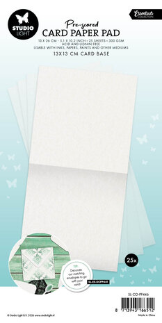 Studio Light Pre-Scored Card Paper Pad 13x13cm White Cards (SL-CO-PP446)