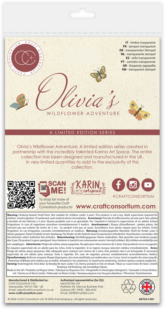 Craft Consortium Olivia's Wildflower Adventures A6 Photopolymer Stamp Set Be A Wildflower (CCLSTMP007)