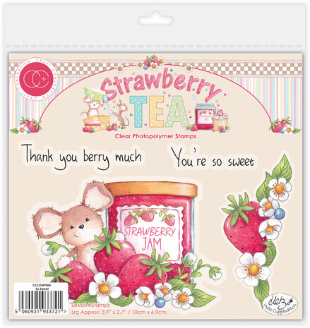 Craft Consortium Strawberry Tea A6 Photopolymer Stamp Set So Sweet (CCLSTMP004)