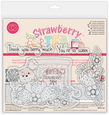 Craft Consortium Strawberry Tea A6 Photopolymer Stamp Set So Sweet (CCLSTMP004)