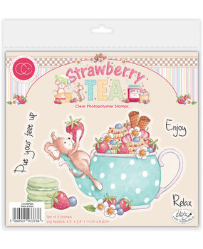Craft Consortium Strawberry Tea A6 Photopolymer Stamp Set Relax & Enjoy (CCLSTMP005)
