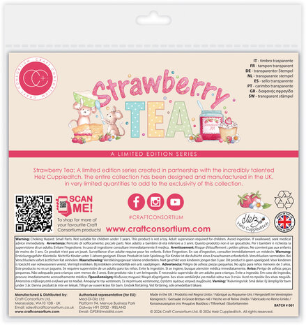 Craft Consortium Strawberry Tea A6 Photopolymer Stamp Set Relax & Enjoy (CCLSTMP005)