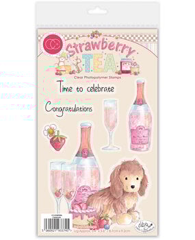 Craft Consortium Strawberry Tea A6 Photopolymer Stamp Set Celebrate (CCLSTMP006)