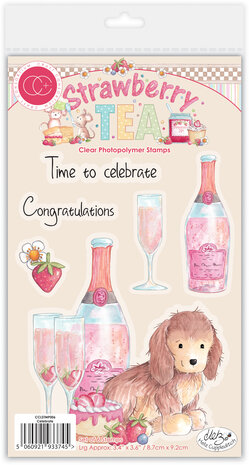 Craft Consortium Strawberry Tea A6 Photopolymer Stamp Set Celebrate (CCLSTMP006)