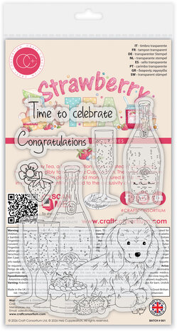 Craft Consortium Strawberry Tea A6 Photopolymer Stamp Set Celebrate (CCLSTMP006)
