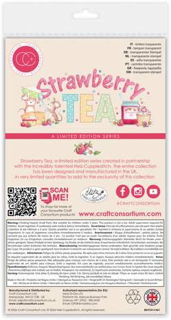 Craft Consortium Strawberry Tea A6 Photopolymer Stamp Set Celebrate (CCLSTMP006)