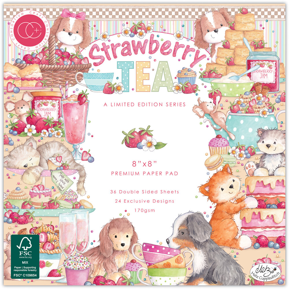 Craft Consortium Strawberry Tea 8x8 Inch Premium Paper Pad (CCLPAD002)