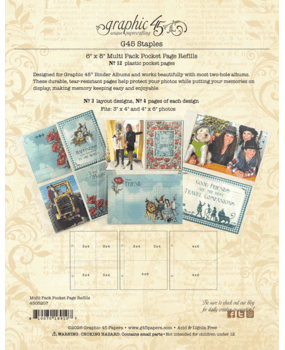 Graphic 45 Binder Album 6x8 Inch Multi Pack Pocket Page Refills (4503207)