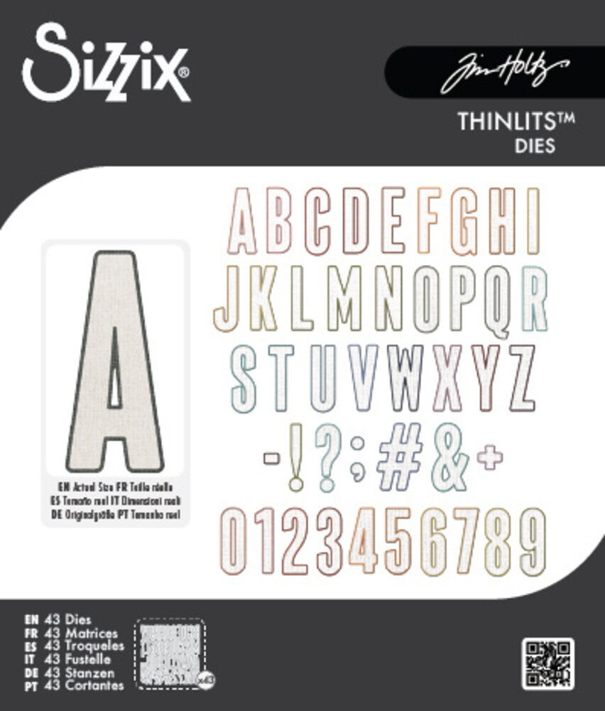 Sizzix Thinlits Die by Tim Holtz Alphanumeric Bulletin (43pcs) (666281)