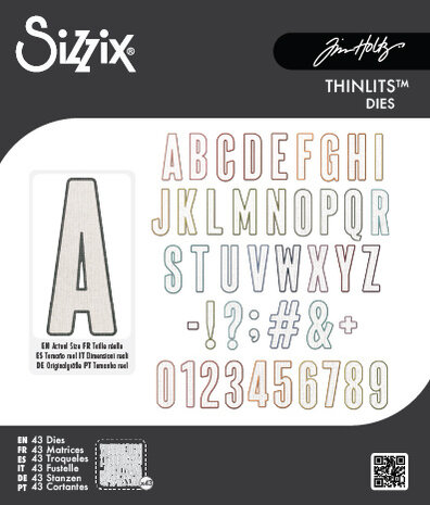 Sizzix Thinlits Die by Tim Holtz Alphanumeric Bulletin (43pcs) (666281)