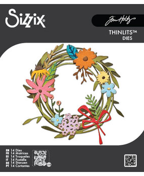 Sizzix Thinlits Die by Tim Holtz Vault Funky Floral Wreath (14pcs) (666563)