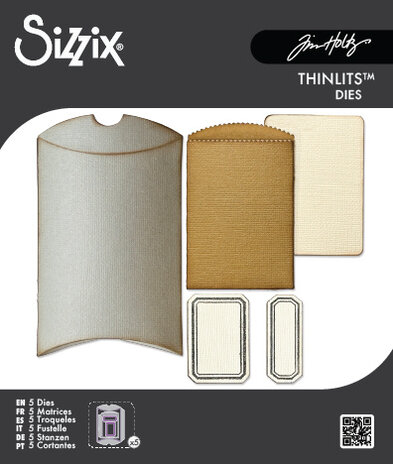 Sizzix Thinlits Die by Tim Holtz Vault Pillow Box + Bag (5pcs) (666568)