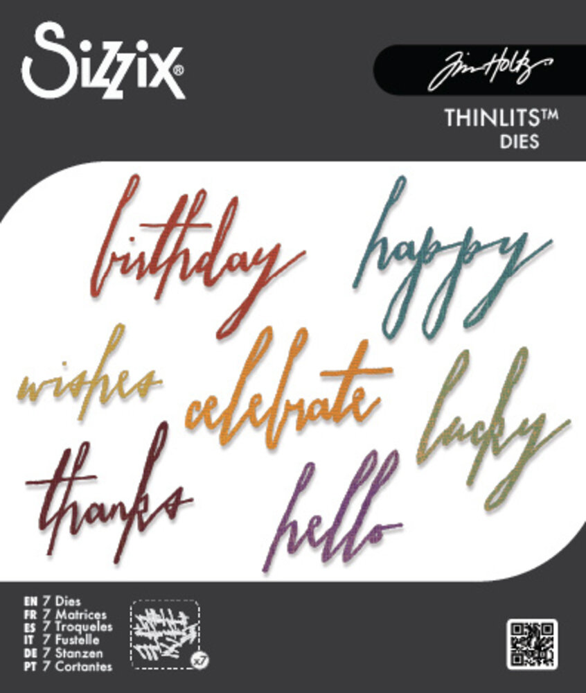 Sizzix Thinlits Die by Tim Holtz Handwritten Celebrate (7pcs) (660215)