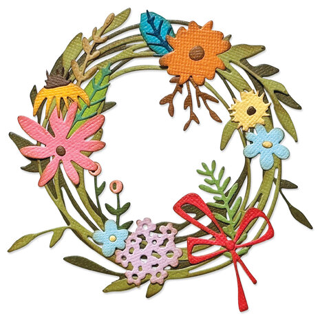 Sizzix Thinlits Die by Tim Holtz Vault Funky Floral Wreath (14pcs) (666563)