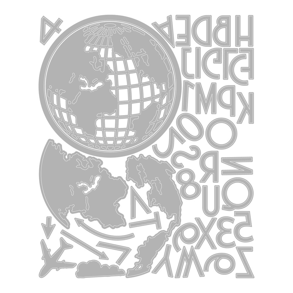 Sizzix Thinlits Die by Tim Holtz Vault World Travel (45pcs) (666606)