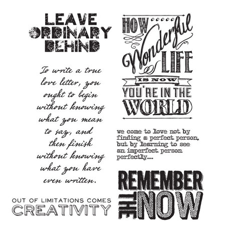 Stampers Anonymous Random Quotes Tim Holtz Cling Stamps (CMS182)