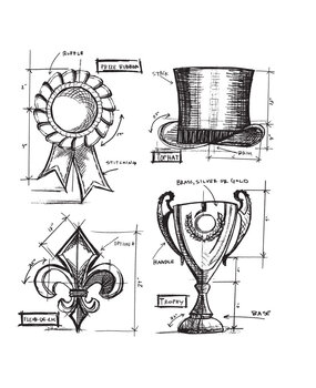 Stampers Anonymous High Society Blueprints Tim Holtz Cling Stamps (CMS193)