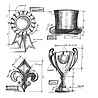 Stampers Anonymous High Society Blueprints Tim Holtz Cling Stamps (CMS193)
