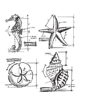 Stampers Anonymous Nautical Blueprint Tim Holtz Cling Stamps (CMS194)