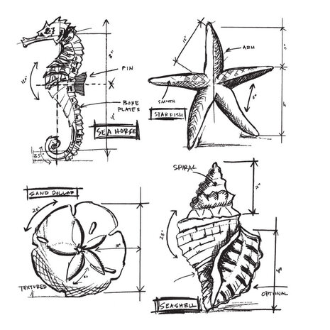 Stampers Anonymous Nautical Blueprint Tim Holtz Cling Stamps (CMS194)