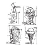 Stampers Anonymous Treats Blueprint Tim Holtz Cling Stamps (CMS195)