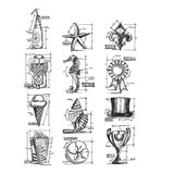 Stampers Anonymous Mini Blueprints 6 Tim Holtz Cling Stamps (CMS196)
