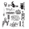 Stampers Anonymous Mini Halloween 4 Tim Holtz Cling Stamps (CMS198)