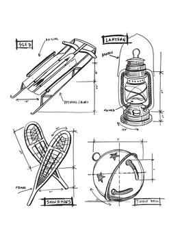 Stampers Anonymous Christmas Blueprint 5 Tim Holtz Cling Stamps (CMS202)